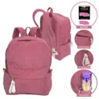 Style.Lab 1 - 1 embroidered adhesive patch, front storage pocket, mocrome zipper pull, 2 side pockets.