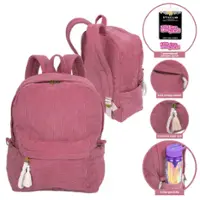 Fashion Angels - Style.Lab by Fashion Angels: Billie Corduroy Backpack - Rose Pink - Angle_Zoom