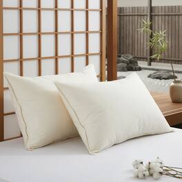 Puredown - 300TC Organic Cotton Down Feather Bed Pillow Made in Japan, King - Classic