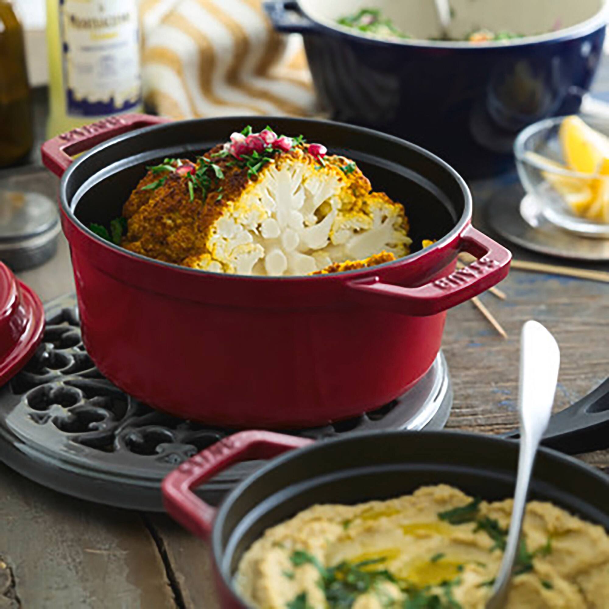 Alt View 1. Staub - Staub Cast Iron Round Cocotte, Dutch Oven, 2.75-quart, serves 2-3, Made in France, Cherry - Cherry.