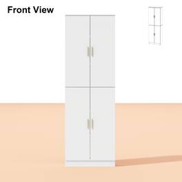 FUFU & GAGA - FUFU&GAGA Multi - Functional Storage Kitchen Cabinet: Flexible Organization Pantry Cabinet - White
