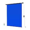 Front. RAUBAY - 5′ x 7.2′ Motorized Pull Down Blue Screen Collapsible Wall-Mount Background.