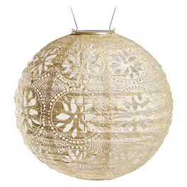 Allsop - Soji Stella Boho Globe 12" Tyvek Solar Lantern - Pearl