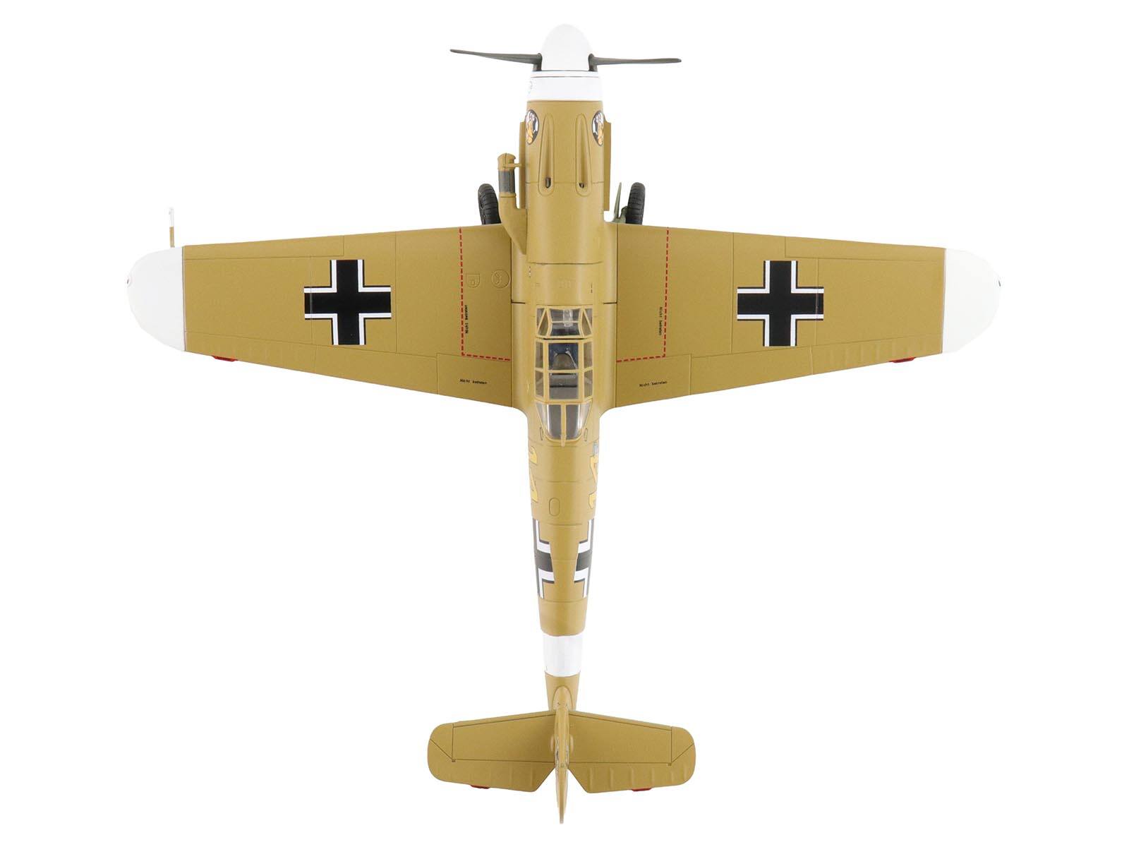 Alt View 3. Hobby Master - Messerschmitt Bf 109F-4 Fighter Aircraft "Marseille, Yellow 14" (1942) German Luftwaffe 1/48 Model by Hobby Master.