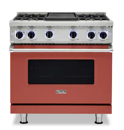 Front. Viking - VGR Freestanding 7 Series Gas 36" Range - Spiced Cider.