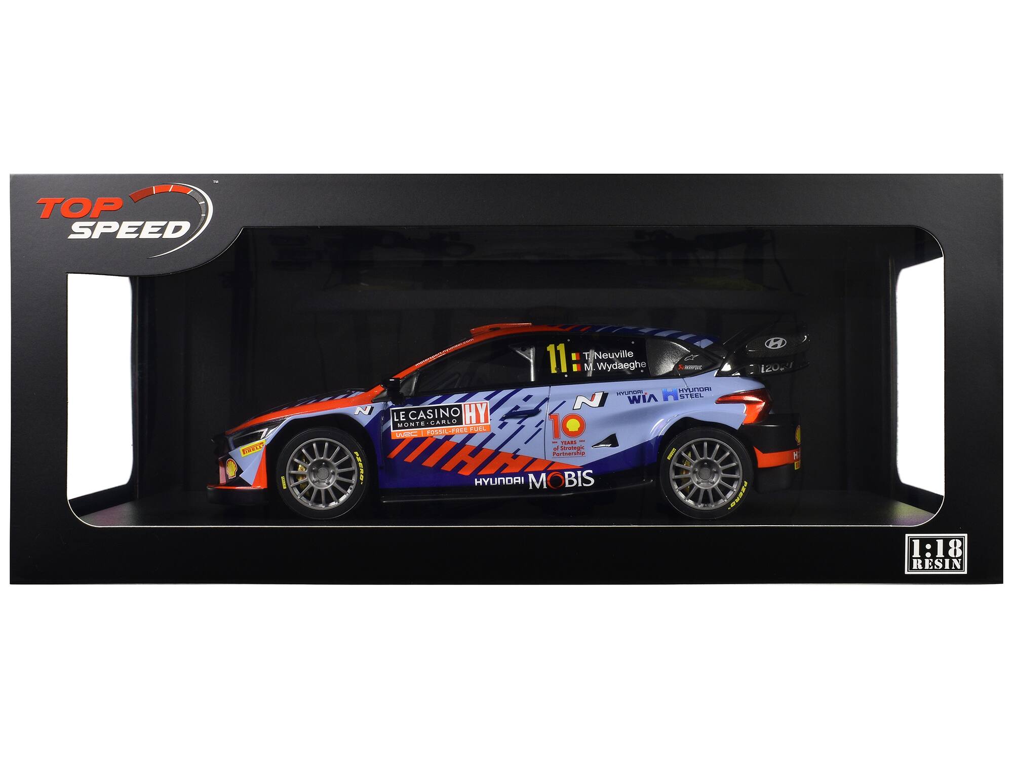 TOP SPEED

11 Neuville M Wydaeghe

HYUNDAI N WIA H STEEL N LECASINO HY MONTE-CARLO 10 POSSIL-FREE FUEL

HYUNDAI MOBIS PZERO

1:18 RESIN