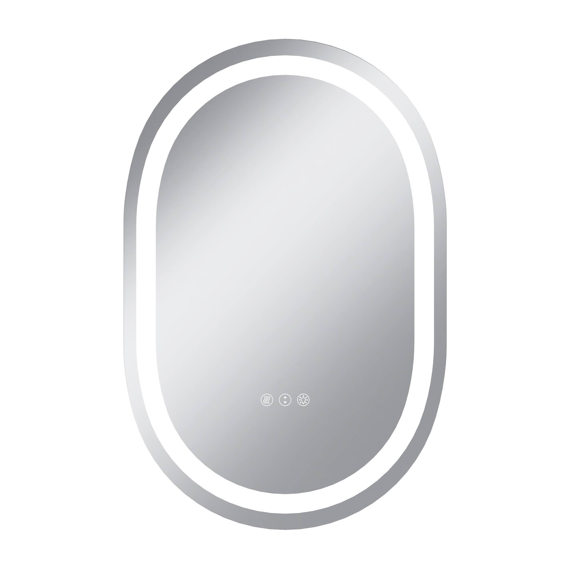 Boyel Living - 20 x 30 in Track-Shaped Aluminum Frame Anti-Distortion Easy Installation Mirror with Front Light