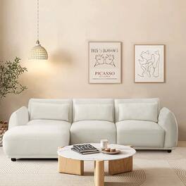 Yardgrace - 4-Piece Upholstered Sectional Sofa – Stylish & Comfortable for Living Room - Beige