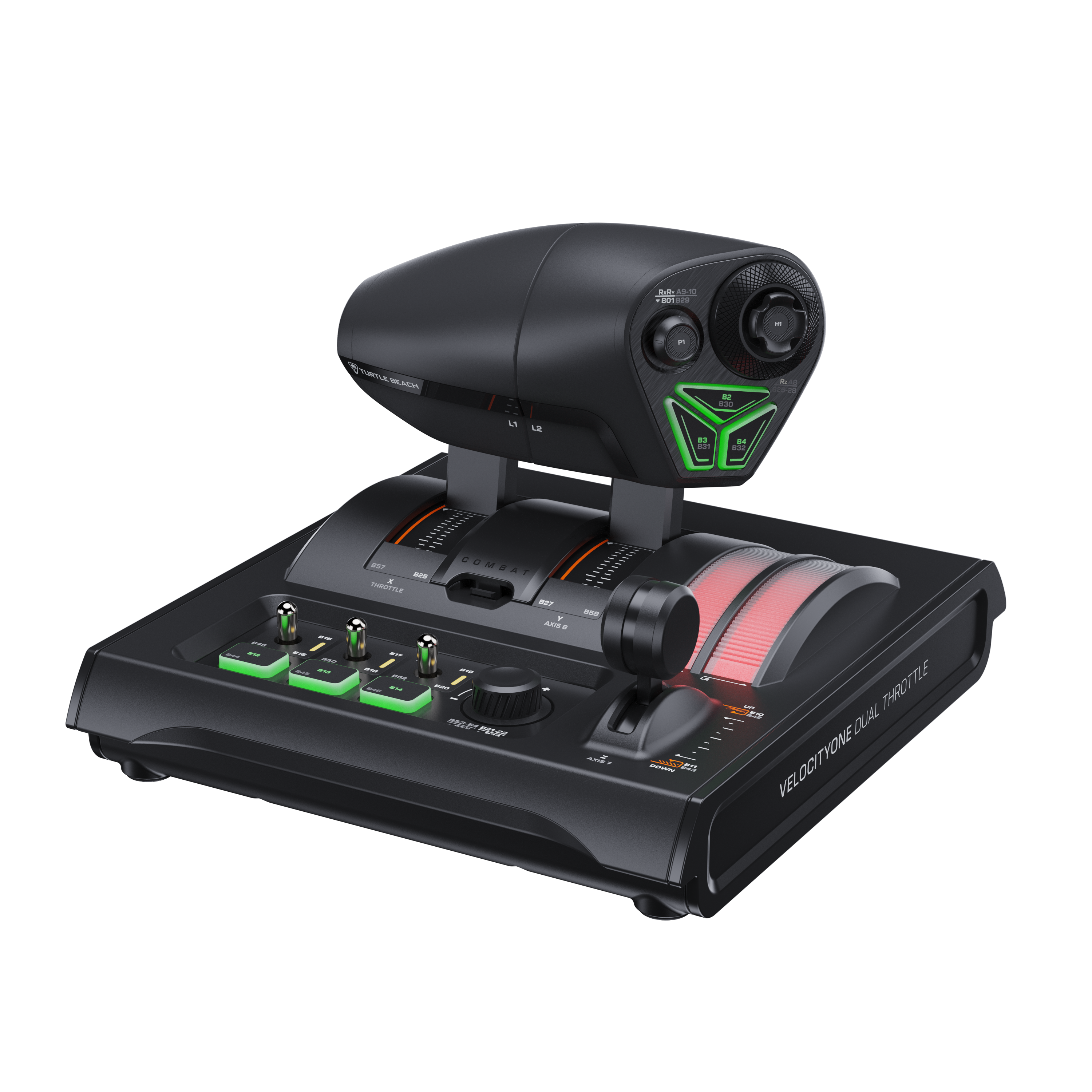 Turtle Beach - VelocityOne Dual Throttle for PC and Console, HOTAS, Flight Simulator Controller - Black