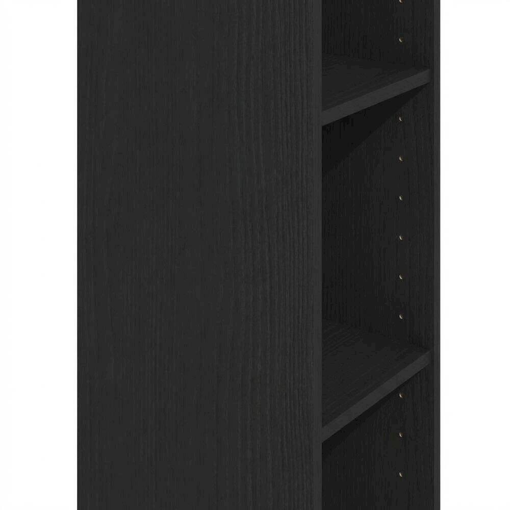 Alt View 1. FurniFact - Wooden bookcase in sleek black finish with durable design and versatile storage - Blackwood.
