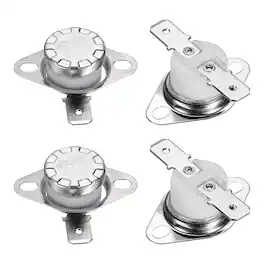 Unique Bargains - 4pcs KSD301 Thermostat 230°C/446°F 16A N.O. Snap Disc Switch for Microwaves/Oven/Coffee - Silver