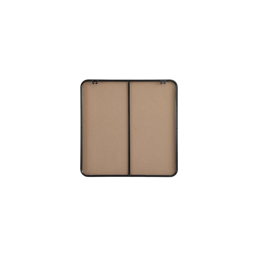 Angle. Elegant Decor - Contour Metal Square Mirror 30x30 in Black - Black.