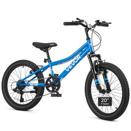 VEVOR - Mountain Bike for Men and Women 20 inch Outdoor Bicycle 6 Speeds, Adult Bikes, Front Suspension, Adjustable Saddle - Blue