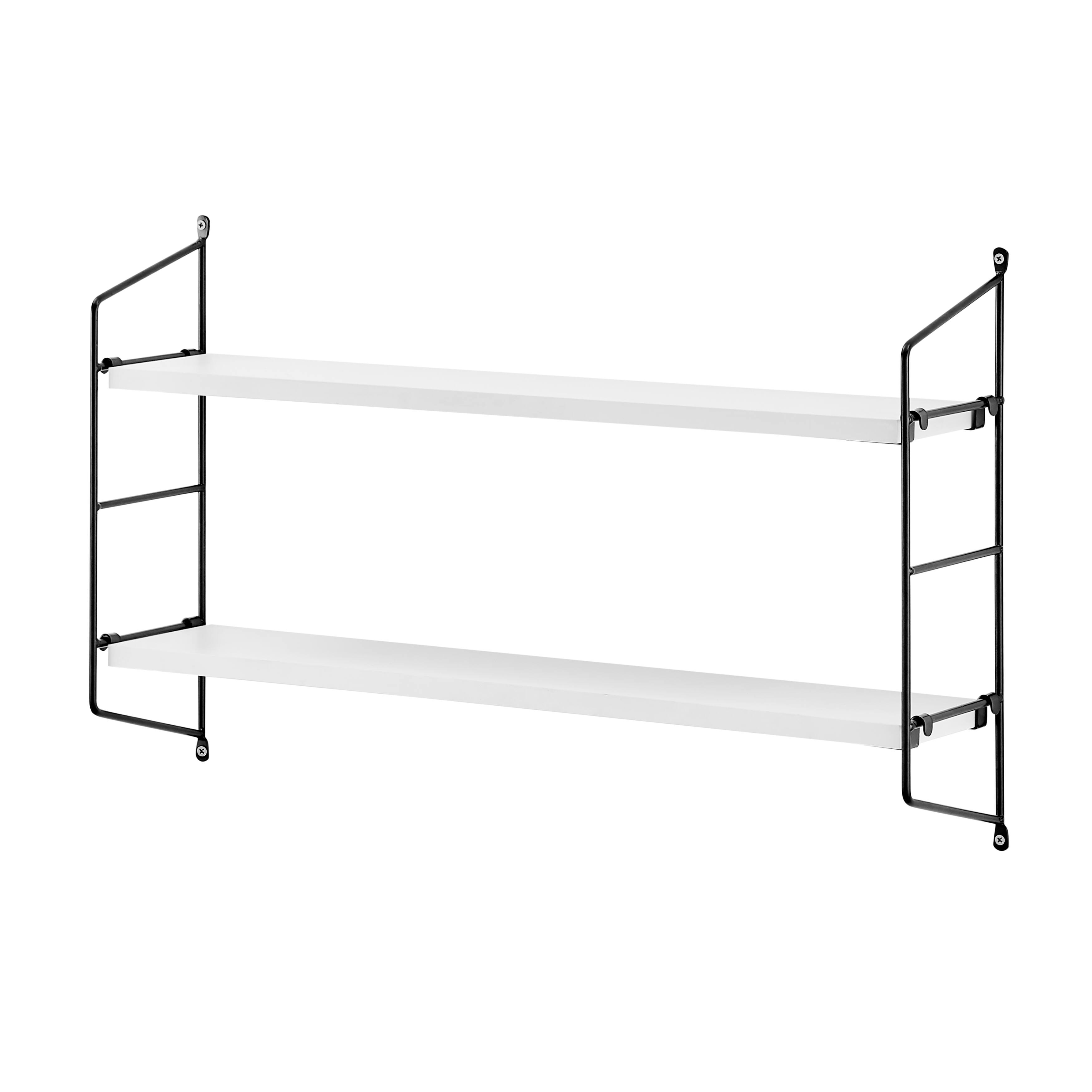 Alt View 5. Danya B - Severini Floating Bracket Farmhouse Two-Tier Wall Shelf - Black/White - White.