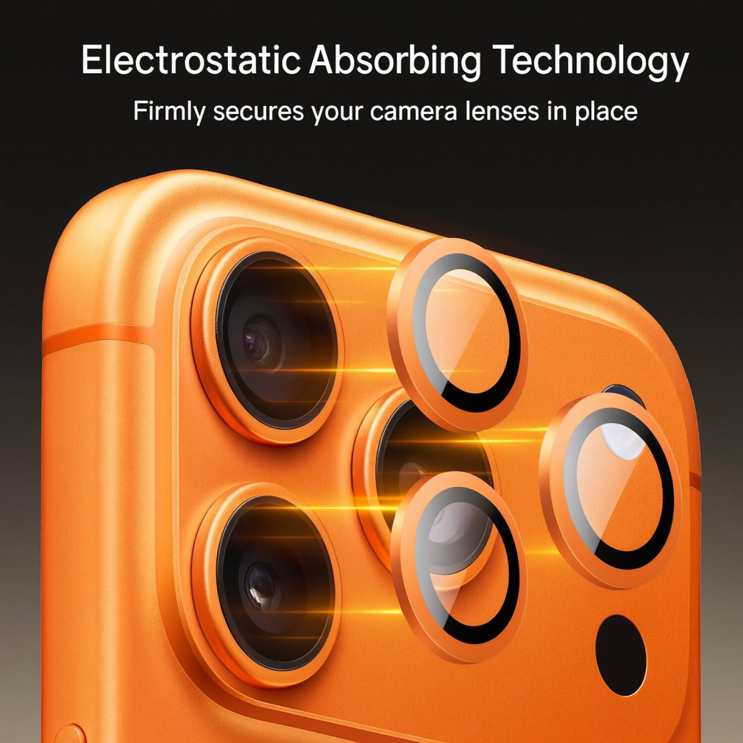 Electrostatic Absorbing Technology  
Firmly secures your camera lenses in place
