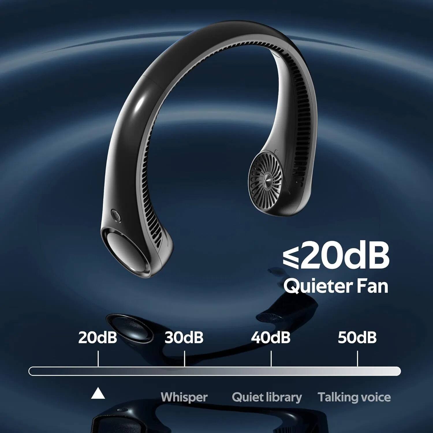 ≤20dB Quieter Fan  
20dB 30dB 40dB 50dB  
Whisper Quiet library Talking voice