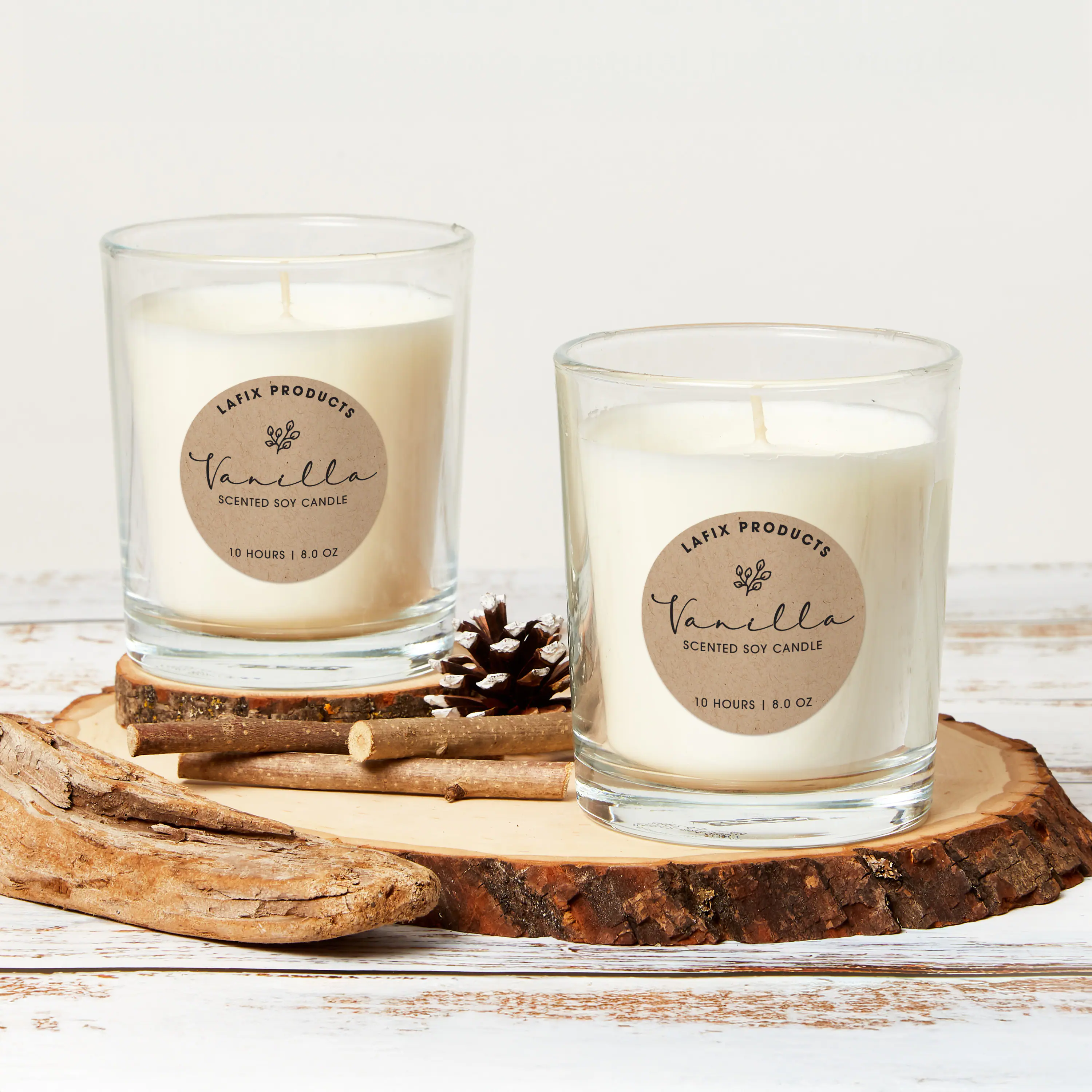LAFIX PRODUCTS Vanilla SCENTED SOY CANDLE 10 HOURS | 8.0 OZ