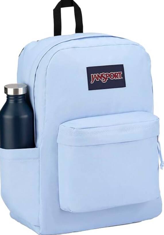 Angle. JanSport - JanSport SuperBreak One Backpacks-Durable,Lightweight Bookbag with Front Utility Pocket-Premium Backpack School Bookbag - Light Blue.