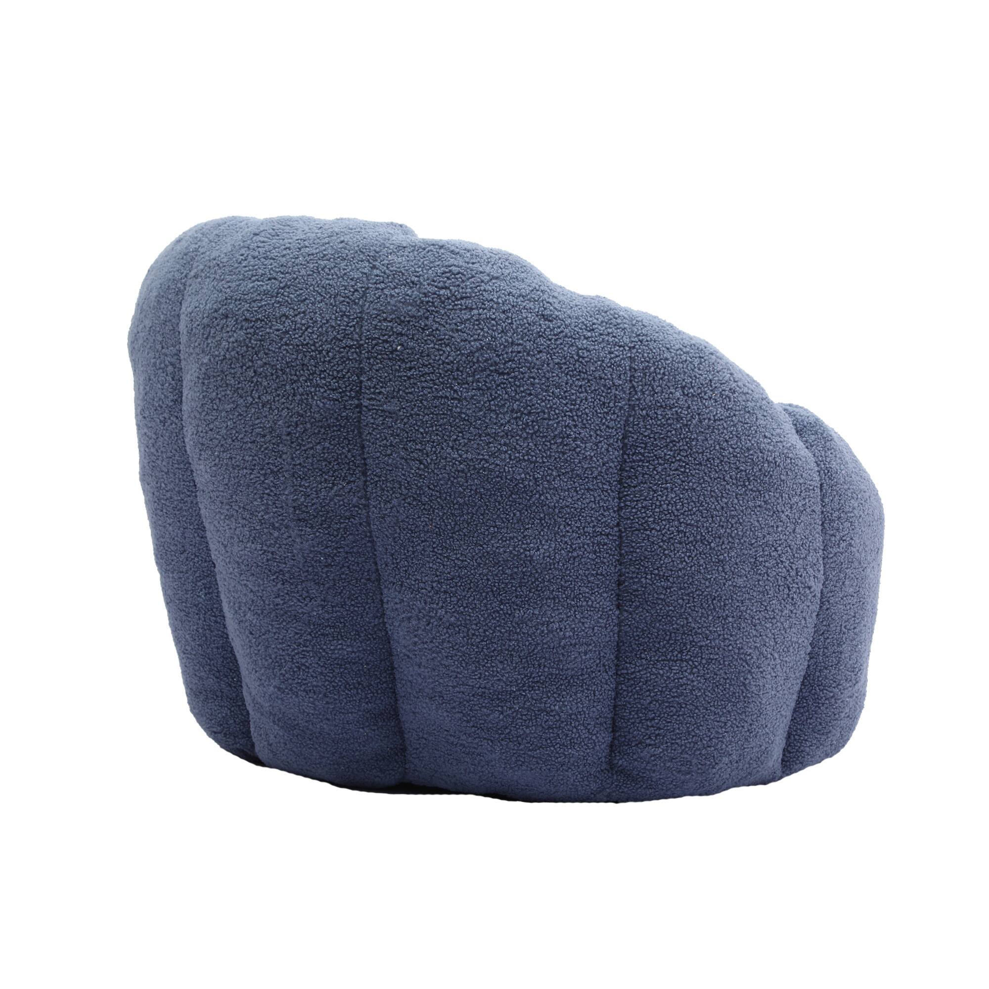 Alt View 6. GOODSILO - Plush Faux Fur Bean Bag Chair with Armrests and Ergonomic Backrest for Ultimate Relaxation in Living Spaces - Light Blue.