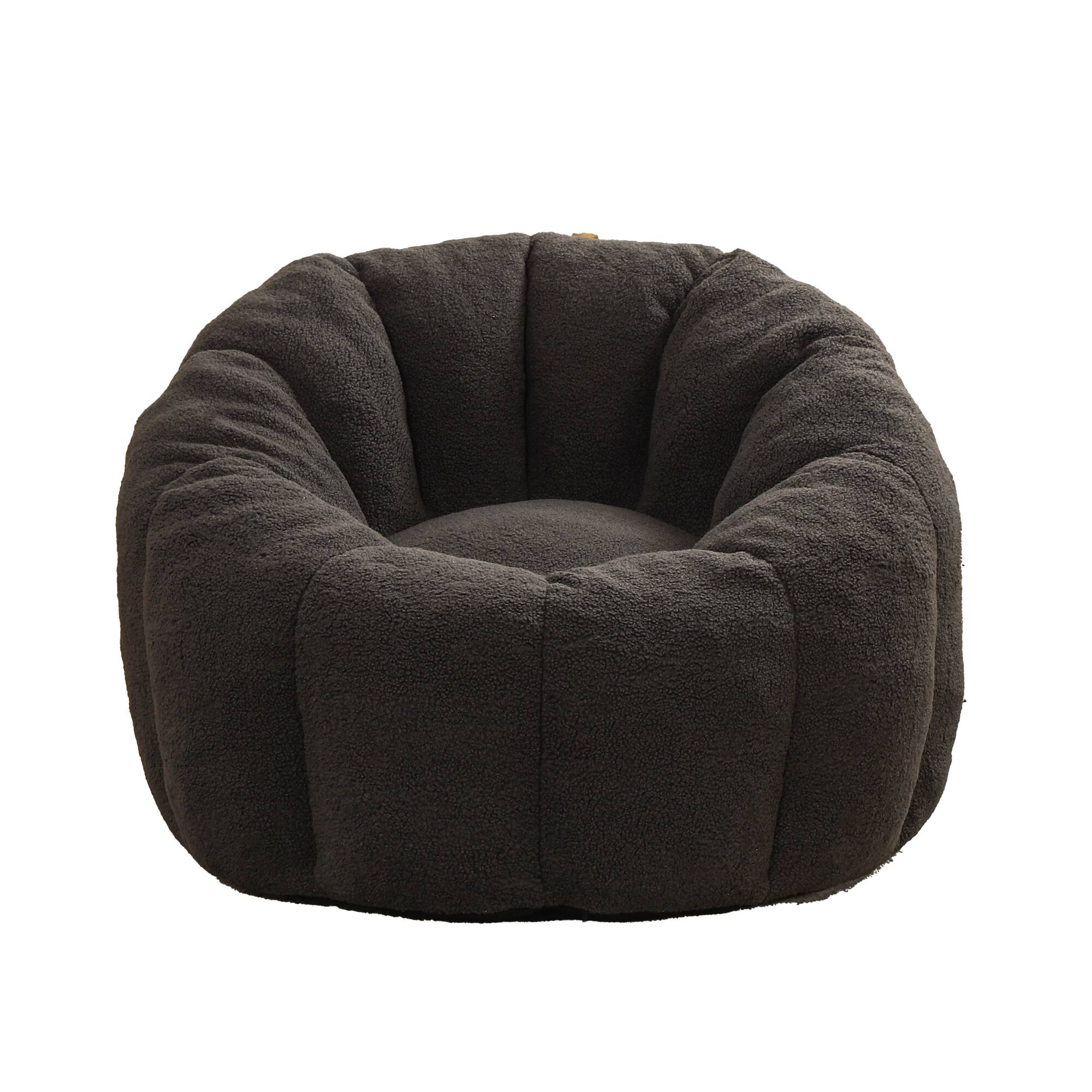 Alt View 4. LOVMOR - Oversized Teddy Bean Bag Chairs Memory Foam For Living Room Bedroom Dorm Plush Soft Cozy Adult Spacious Indoor - Dark Gray.