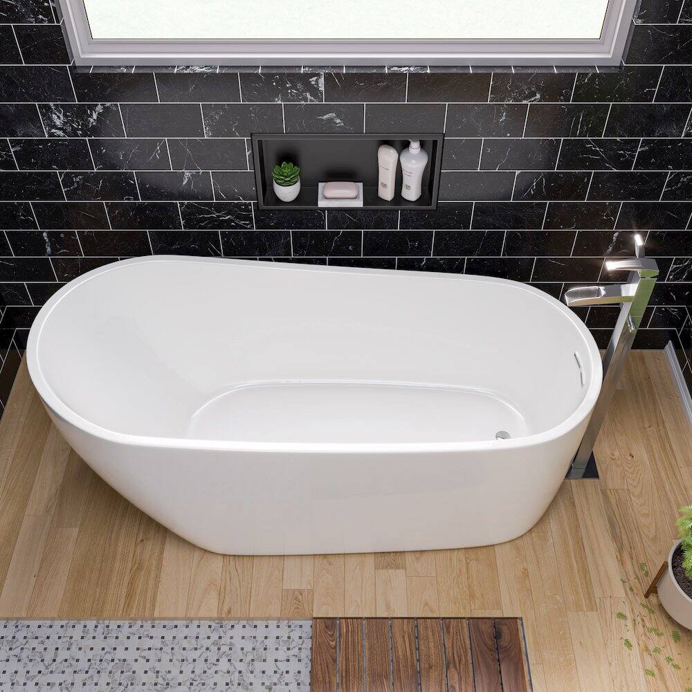 Left. Alfi - Brushed Black PVD Stainless Steel Horizontal Single Shelf Shower Niche - Black.