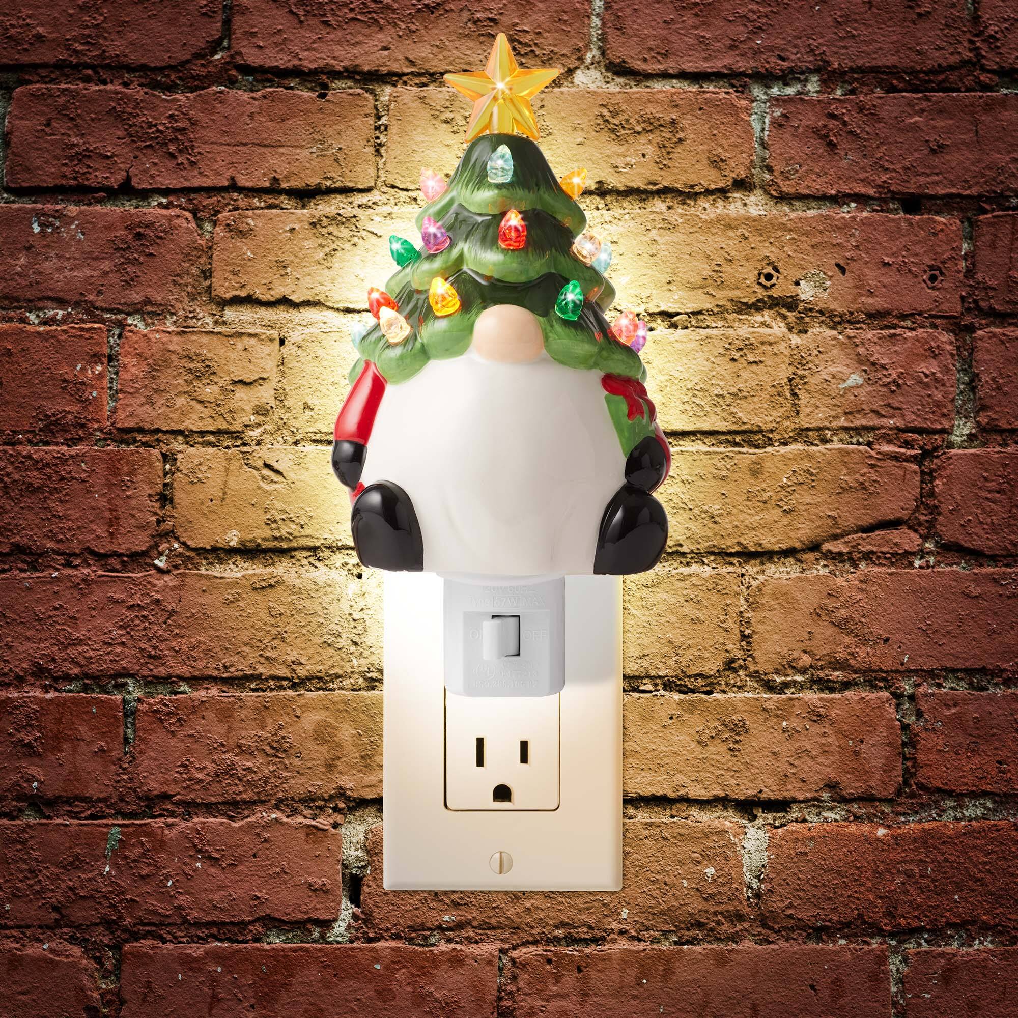 Alt View 1. Casafield - Ceramic Holiday Plug-in Vintage Decorative Night Light - Green.