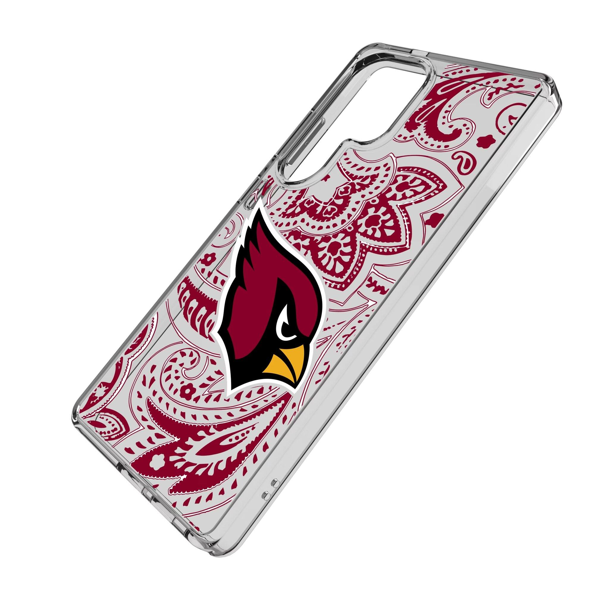 Alt View 1. Keyscaper - Arizona Cardinals Galaxy Clear Paisley Design Case - S22 - Multicolor.