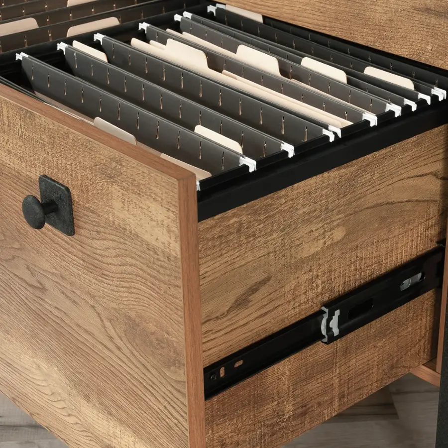 Alt View 17. Sauder - Station House 2-Drawer Lateral File Cabinet - Etched Oak.