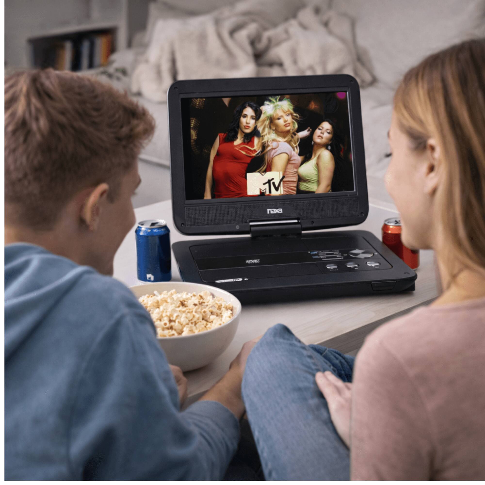 Alt View 3. Naxa - 10" TFT LCD Swivel Screen Portable DVD Player.
