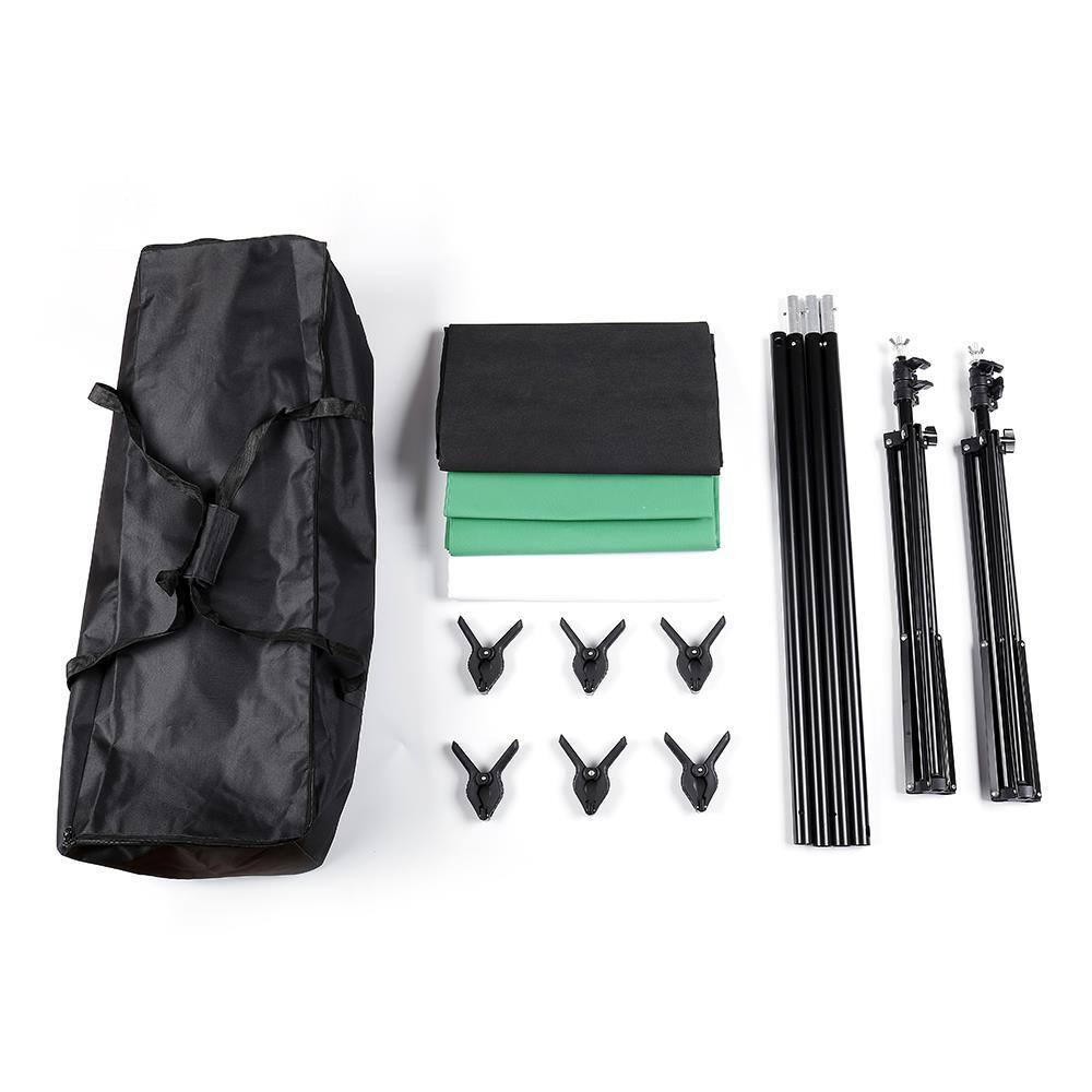 Alt View 7. Winado - Professional Adjustable Photography Backdrop Stand Kit with 2*3m Stand & 1.6*3m Non-woven Fabric (Black, White, Green).