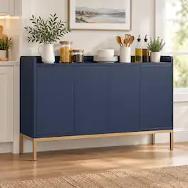 RYHNUYNE - Freestanding Modern Sideboard Buffet Cabinet with Large Storage Space for Dining Room - Navy