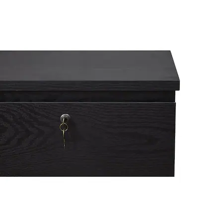 Front. KOWO - 2 Drawer Wood File Cabinet With Lock - Black.