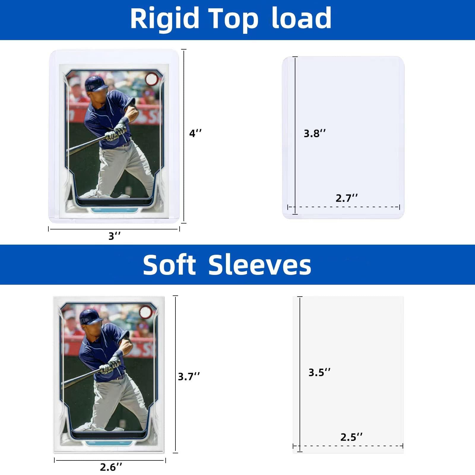 Rigid Top load  
4" x 3"  
3.8" x 2.7"  

Soft Sleeves  
3.7" x 2.6"  
3.5" x 2.5"