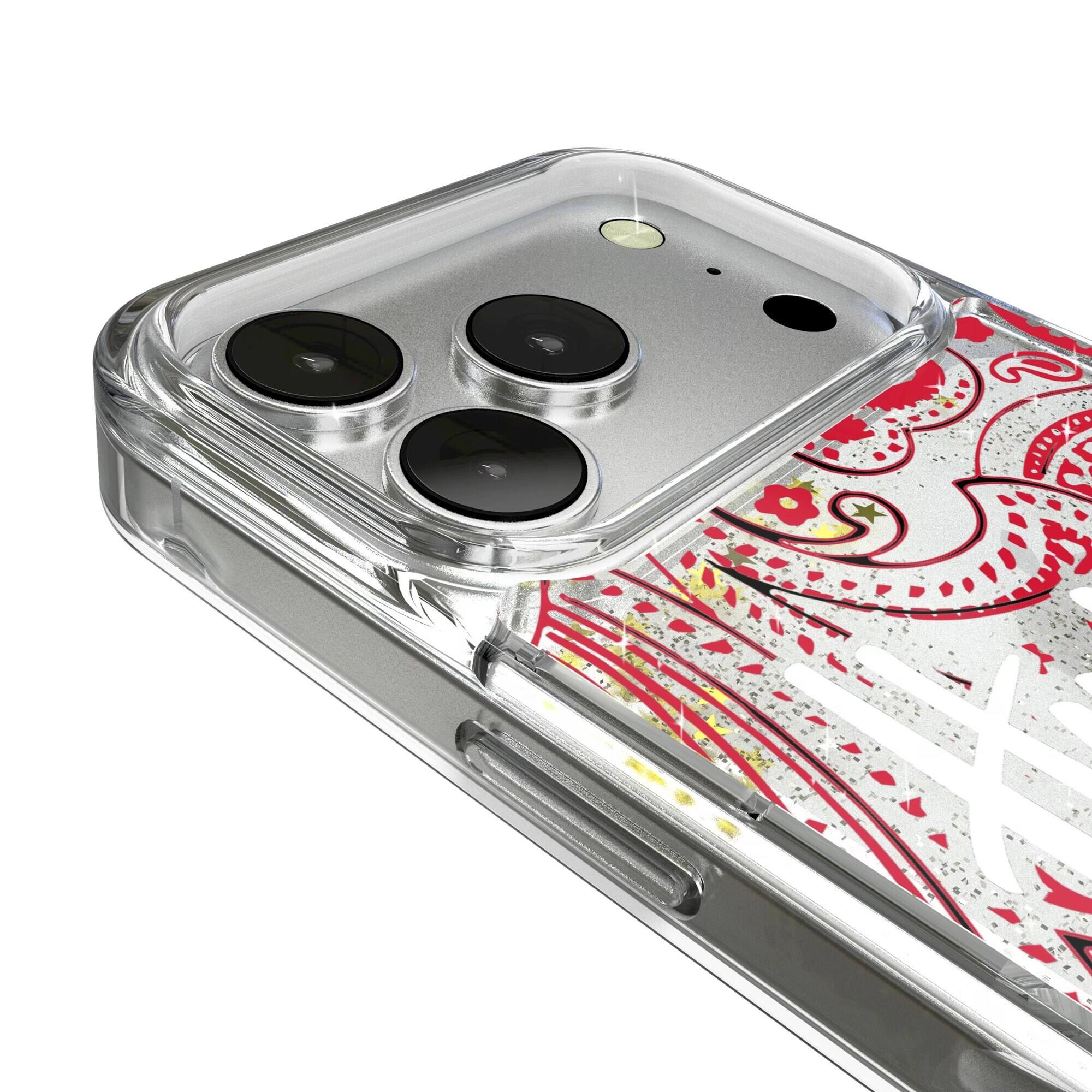 Alt View 2. Keyscaper - Nebraska Huskers iPhone Glitter Paisley Design Case - 14 Pro - Multicolor.