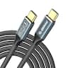 Esoulk - High Speed 6.6Ft 20GBps Compatible with Thunderbolt 3 USB-C Charging Data Transfer 4K Video Display Cable 100W 20V/5A - Black