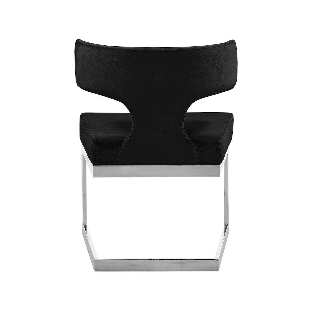 Alt View 1. Meridian Furniture - Alexandra Black Velvet Dining Chair - Black.