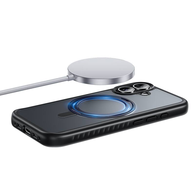 Alt View 2. hoco. - AS1 MagSafe Case with 360° Rotating Stand for Apple iPhone 17 - Black.