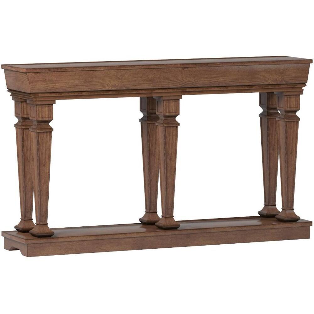 Front. Manhattan Lane - Wooden Console Table with One Bottom Shelf - Brown.