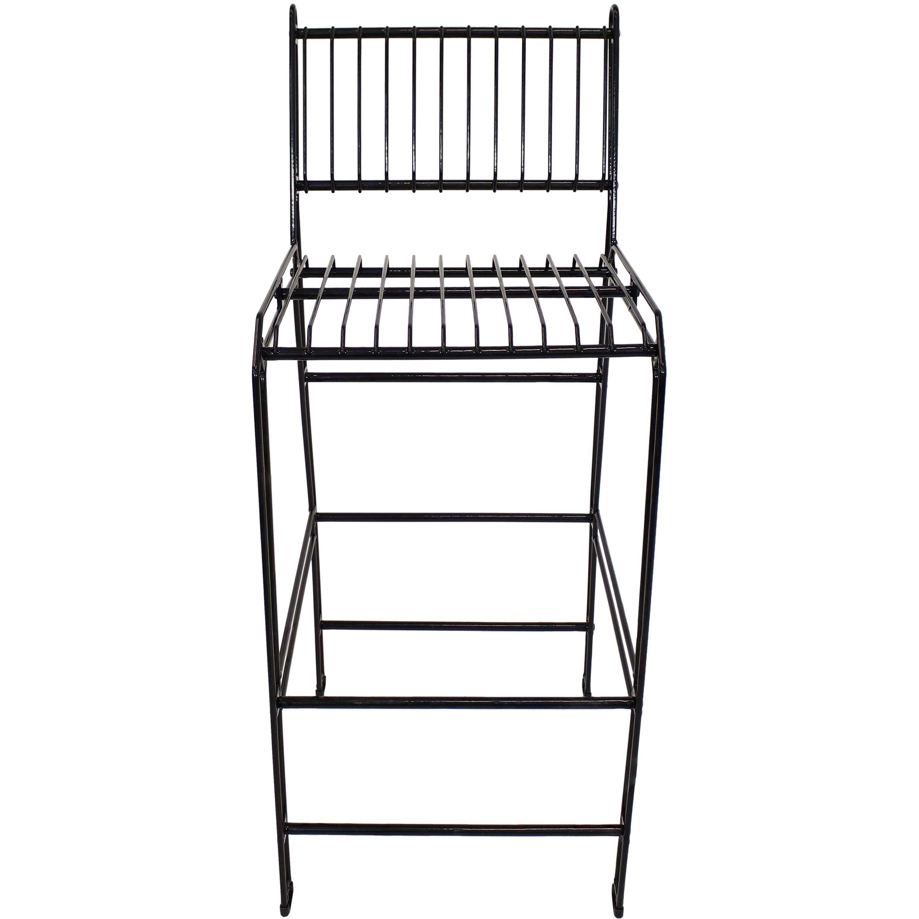 Alt View 5. Sunnydaze - Steel Wire Indoor and Outdoor Bar Chair - Black.