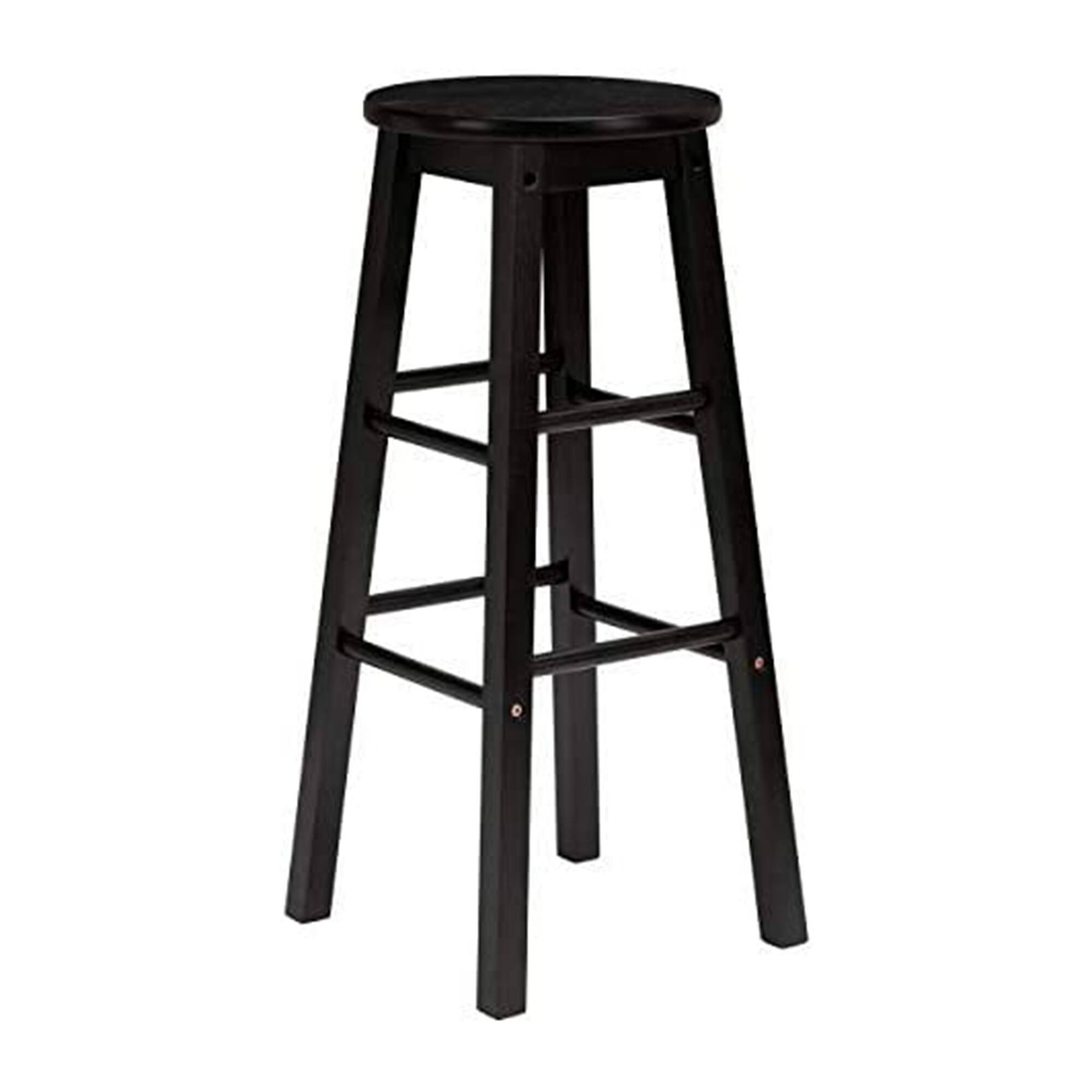 Alt View 1. PJ Wood - PJ Wood Classic Round Seat 24 Inch Kitchen and Counter Stools, Black (4 Pack) - Black.