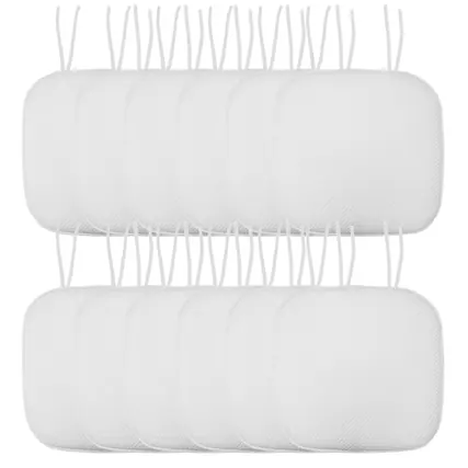 Front. Sweet Home Collection - Honeycomb Memory Foam Non-Slip 16" x 16" Chair Cushion Pad with Ties, 12-Pack - White.