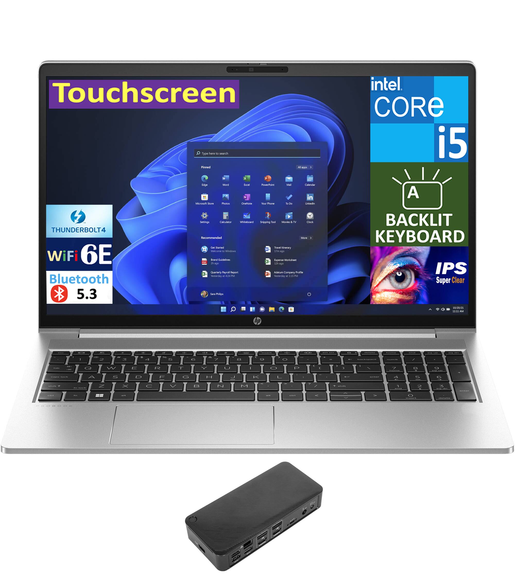 thumbnail image 2 of HP ProBook 450 G10 High Performance Business Laptop 15.6" IPS FHD (10-Core Intel I5-1334U, 32GB 2 of 13
