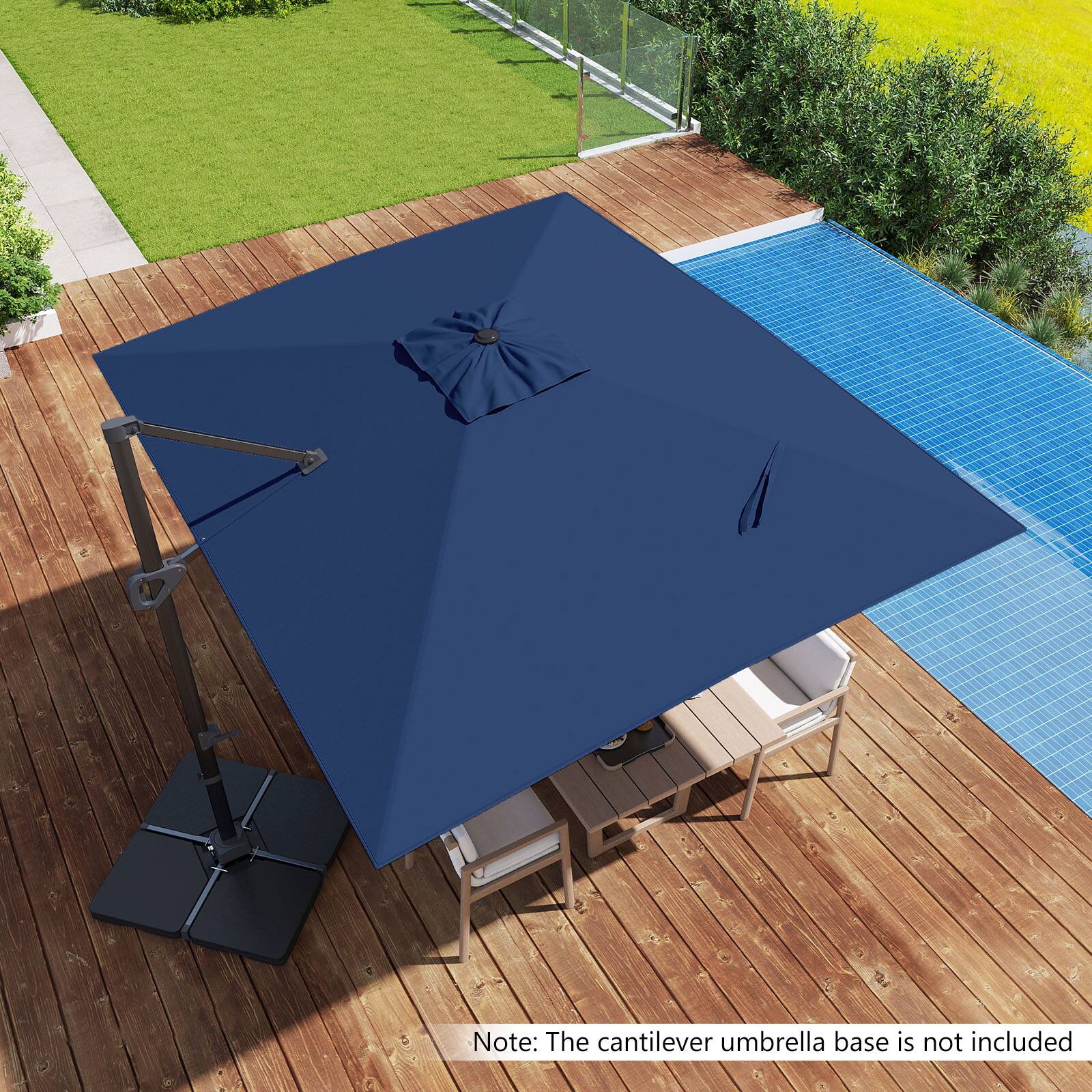 Note: The cantilever umbrella base is not included