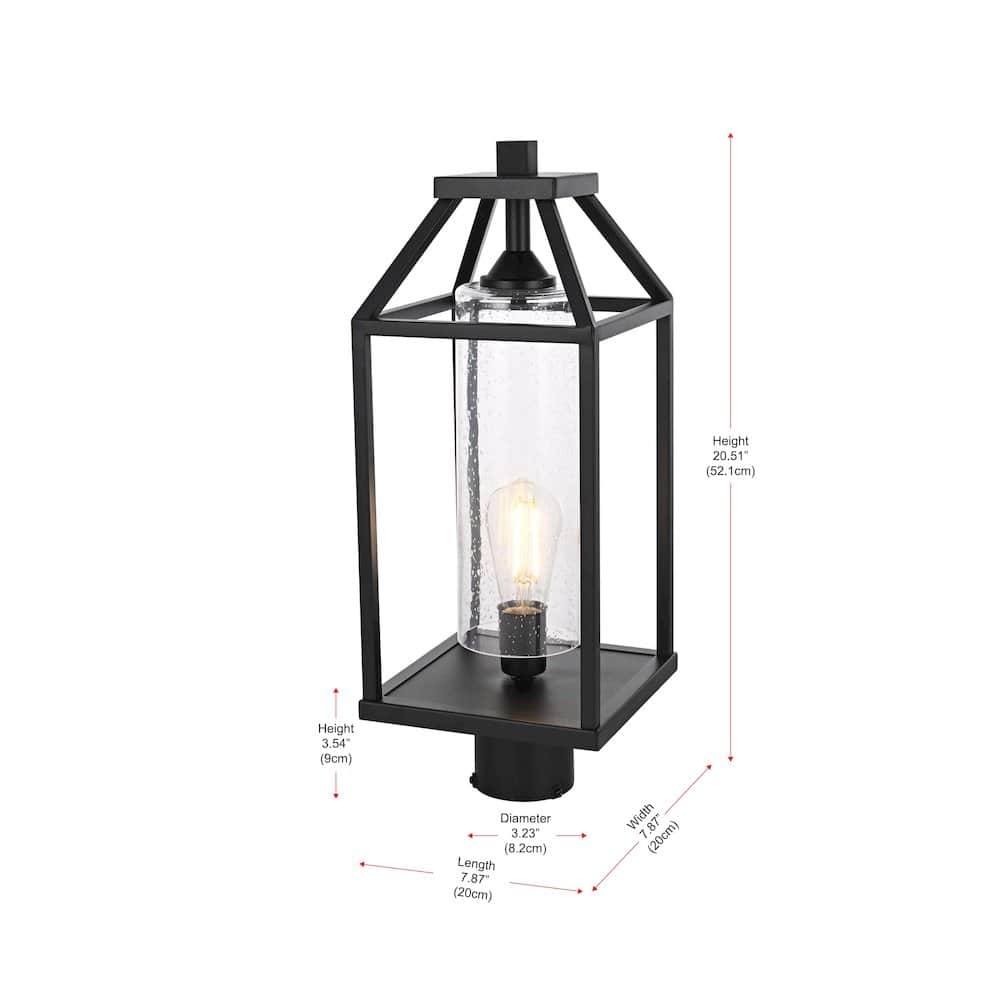 Elegant Lighting - Zora 21 inch Outdoor Post light in Black - Black And Clear price history on PriceWatchPro