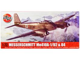 Airfix - Level 2 Model Kit Messerschmitt Me410A-1/U2 & U4 Fighter-Bomber Aircraft with 2 Scheme Options 1/72 Plastic Model Kit - Multi