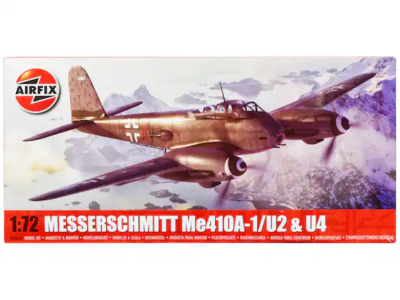 A AIRFIX 1:72 MESSERSCHMITT Me410A-1/U2 & U4
A04066 MODEL KIT MAQUETTE A MONTER MODELLBAUSATZ MODELLO A SCALA BOUWMODEL MAQUETA PARA MONTAR PLASTBYGGATS RAKENNUSSARIA MODELO PARA CONSTRUIR MODELBYGGESAT EYNAPMOYOMENO MONTENO