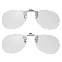 Unique Bargains - 2pcs Polarized Clip-on 3D Glasses, Passive Circular 3D Frames for RealD/IMAX Movies Theater Games TV (Metal Clip) - Black