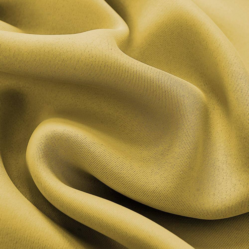 Left. RT Designers Collection - Olivia Gray Anchorage Blackout Grommet Single Curtan Panel - 54x90" Yellow - Yellow.