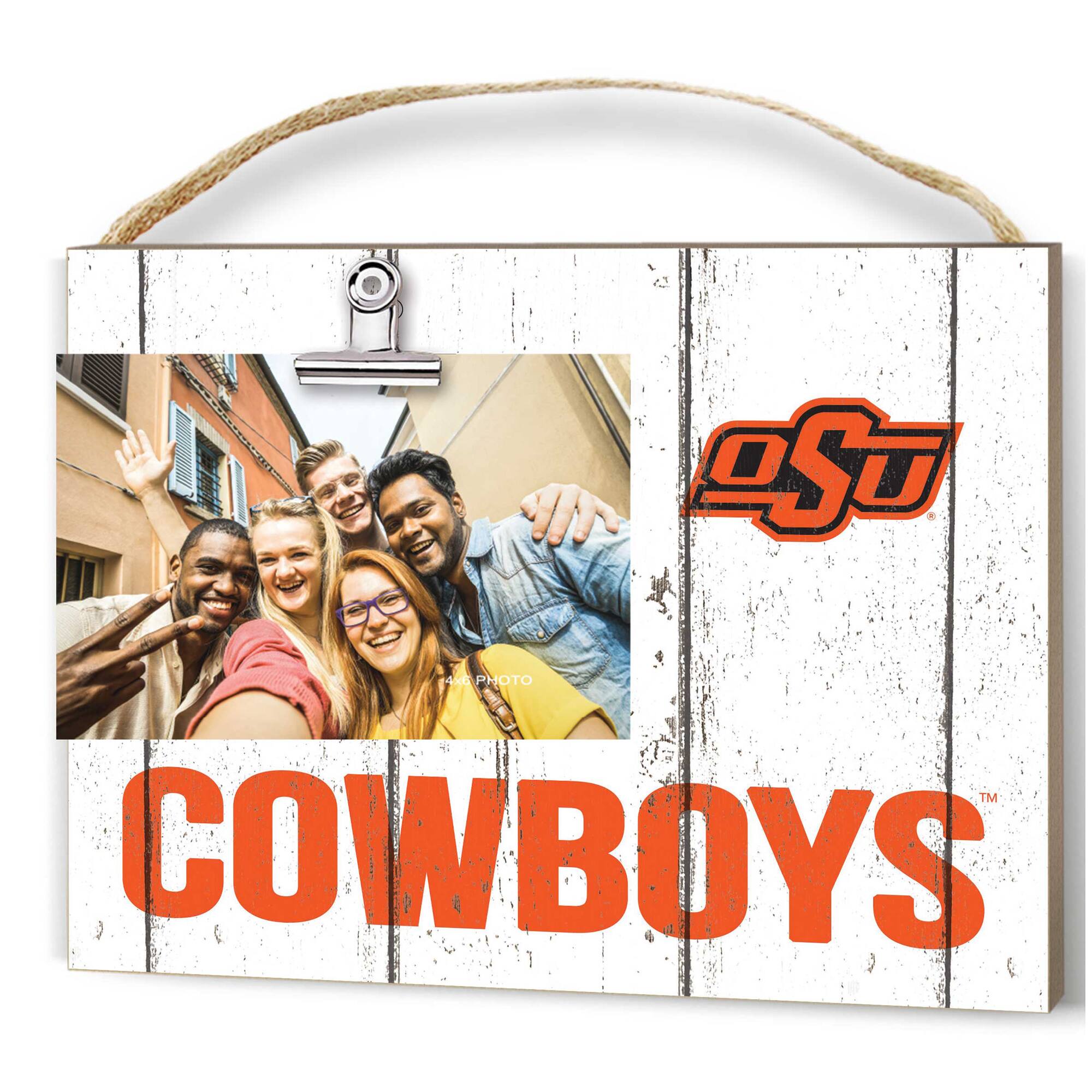 Jardine - Oklahoma State Cowboys 8'' x 10'' Weathered Clip It Frame - White