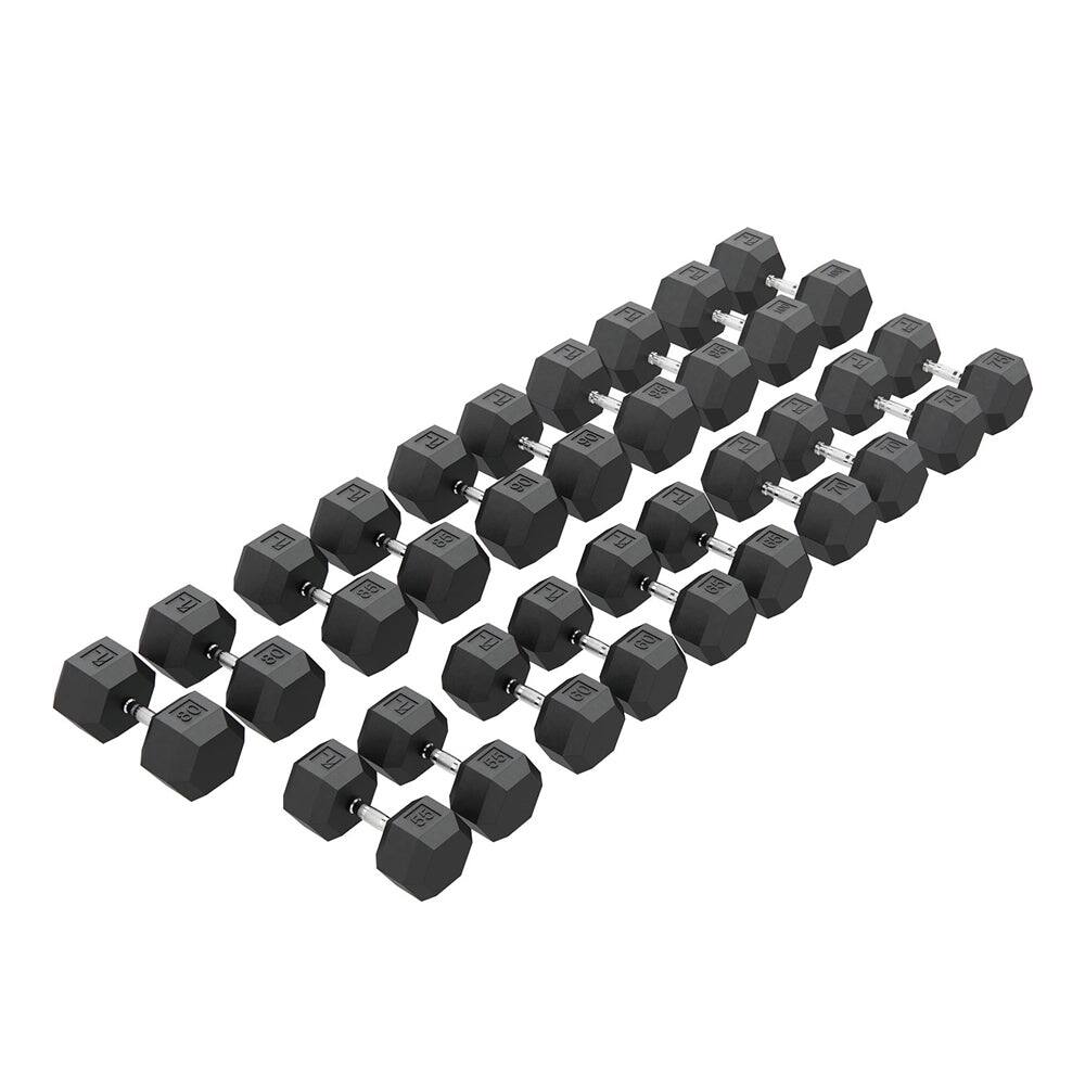 Alt View 1. Power Systems - 10 lb Rubber Hex Dumbbells, Pair of Dumbbells w/Ergonomic Grip & Hexagonal Dead Design - Black.